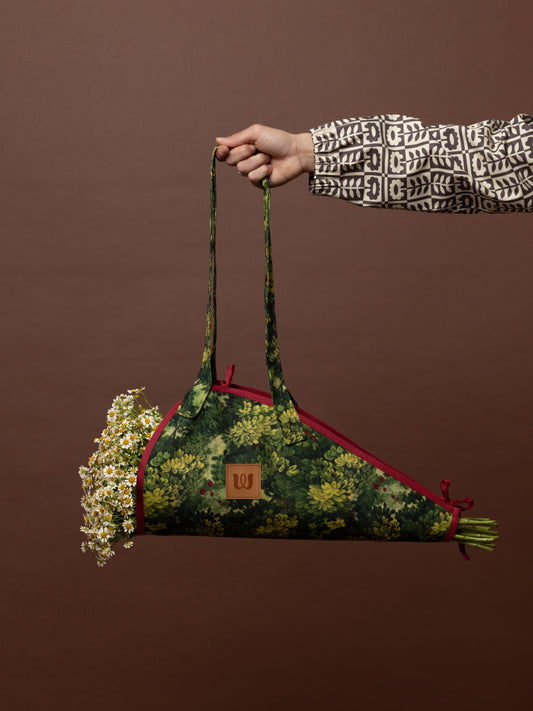 FLOWERS TOTE BAG - FOREST