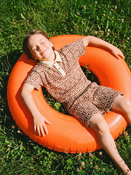 KIDS FUTTER POLO TOP - FOLK FLORAL