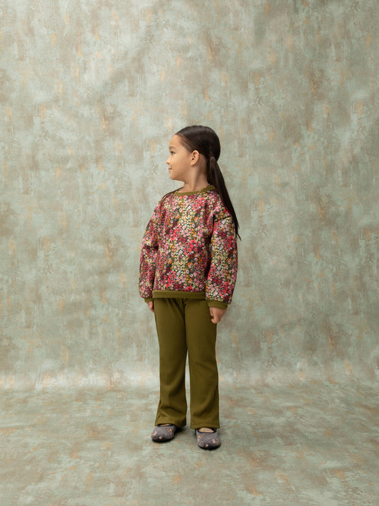 FLARED RIBBED PANTS