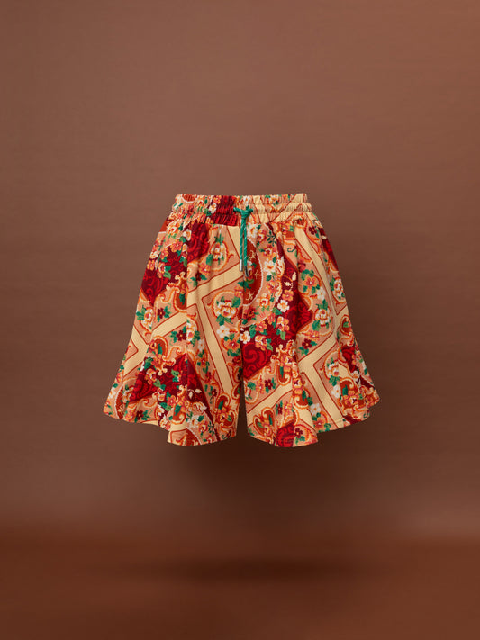 FLARED FUTTER SHORTS - MPOUCHARA