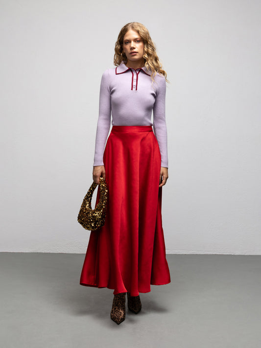 JACKIE POLO TOP - LILAC