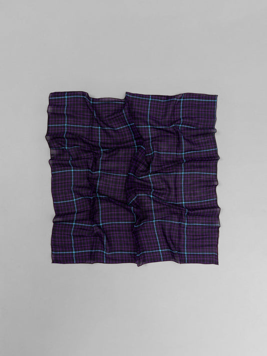 CHIFFON SCARF - CHECK PURPLE