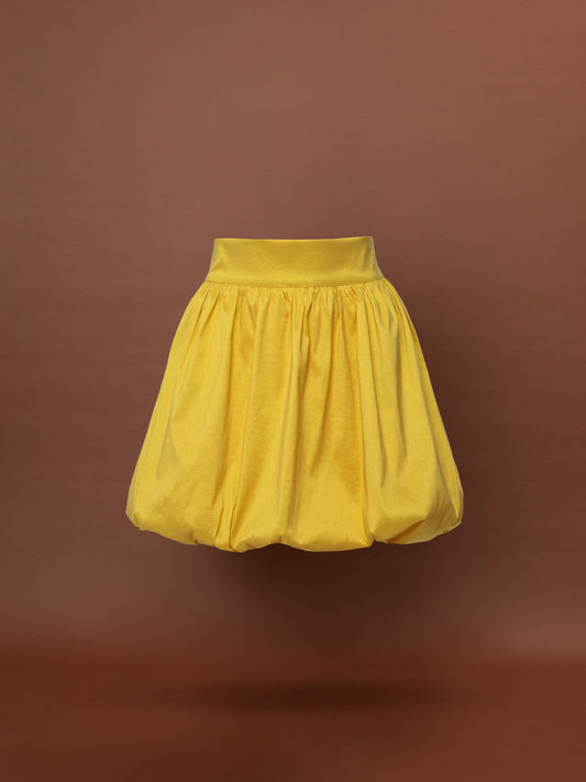 BALLOON TAFFETA MINI SKIRT - YELLOW
