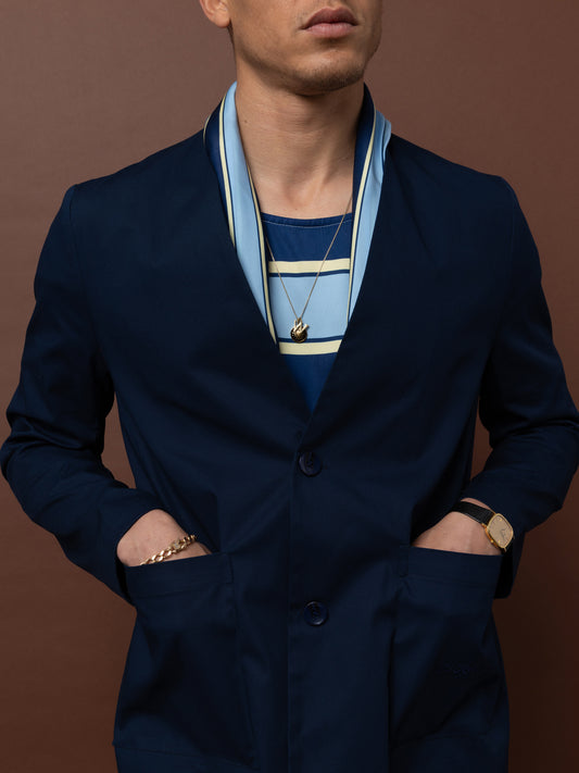 BANDANA SCARF - STRIPES BLUE