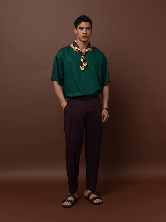 SHORT SLEEVE TOP - FOREST GREEN