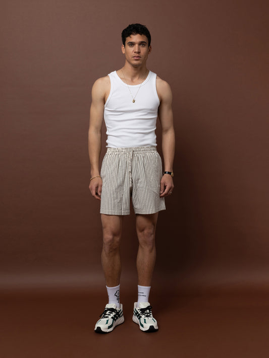 BOXER SHORTS - STRIPES IVORY