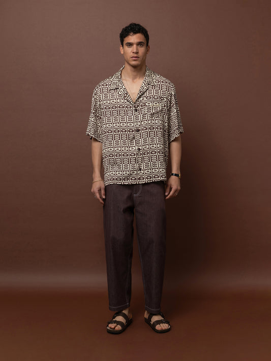 SATIN SHIRT - FOLK FLORAL