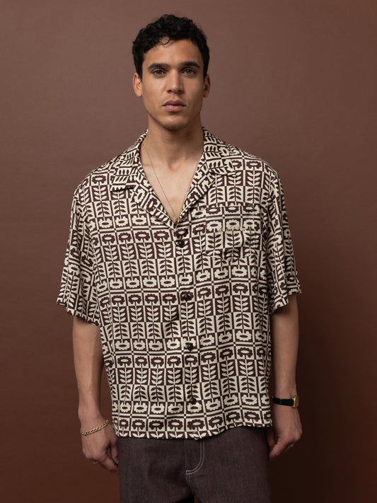 SATIN SHIRT - FOLK FLORAL
