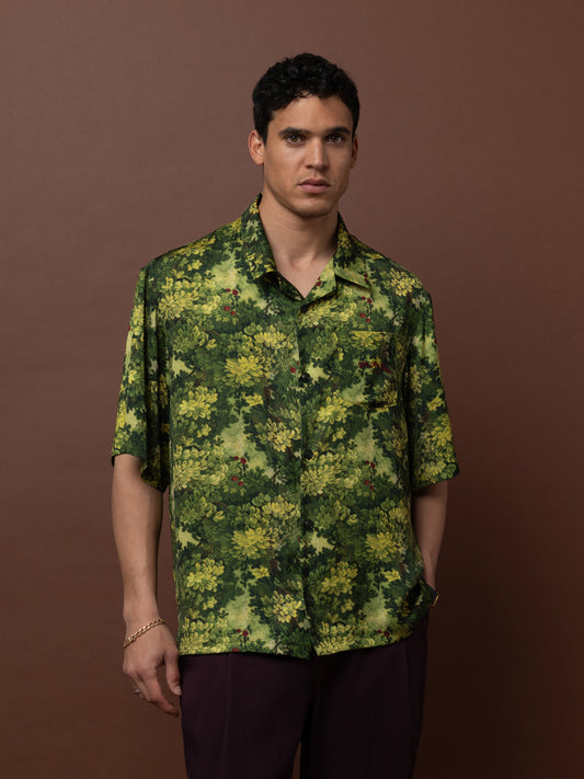 SATIN SHIRT - FOREST