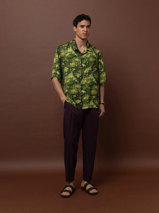 SATIN SHIRT - FOREST