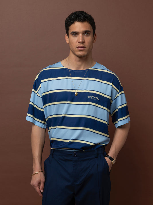 SHORT SLEEVE TOP - STRIPES BLUE