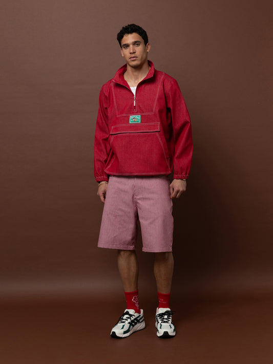 DENIM VERMUDA SHORTS - STRIPES RED