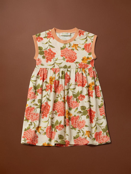 KIDS SLEEVELESS COTTON DRESS - ORTANSIES IVORY