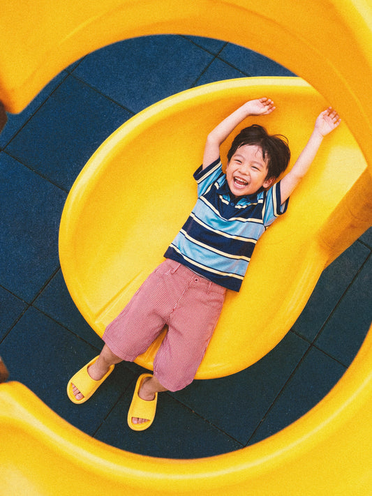 KIDS FUTTER POLO TOP - STRIPES BLUE