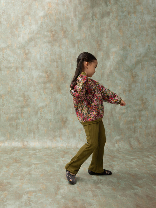 FLARED RIBBED PANTS