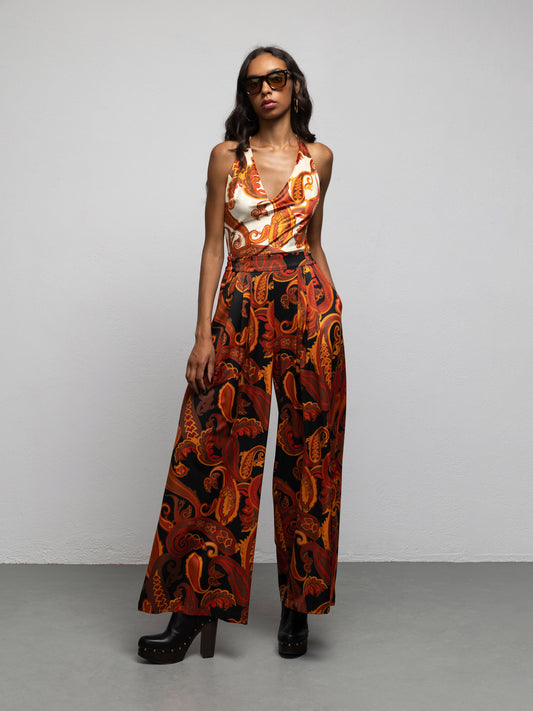 DORIS PANTS - PAISLEY BLACK