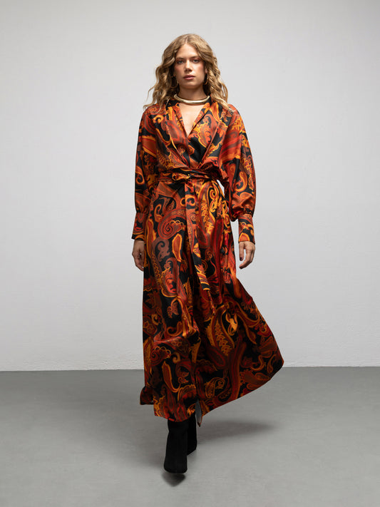MANHATTAN DRESS - PAISLEY BLACK