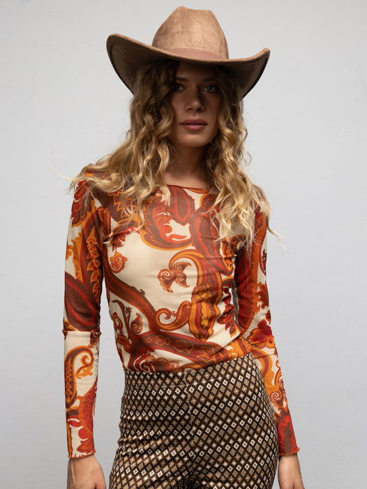 REMIX TOP - PAISLEY CREAM