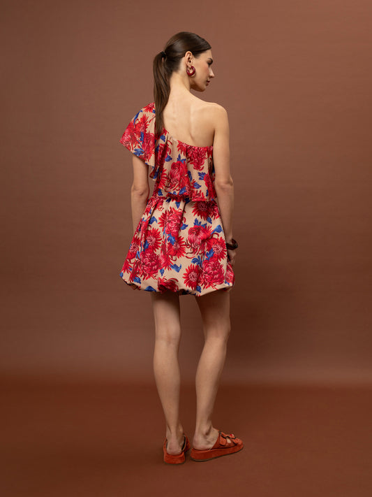 BALLOON MINI SKIRT - CHRYSANTHEMA BEIGE
