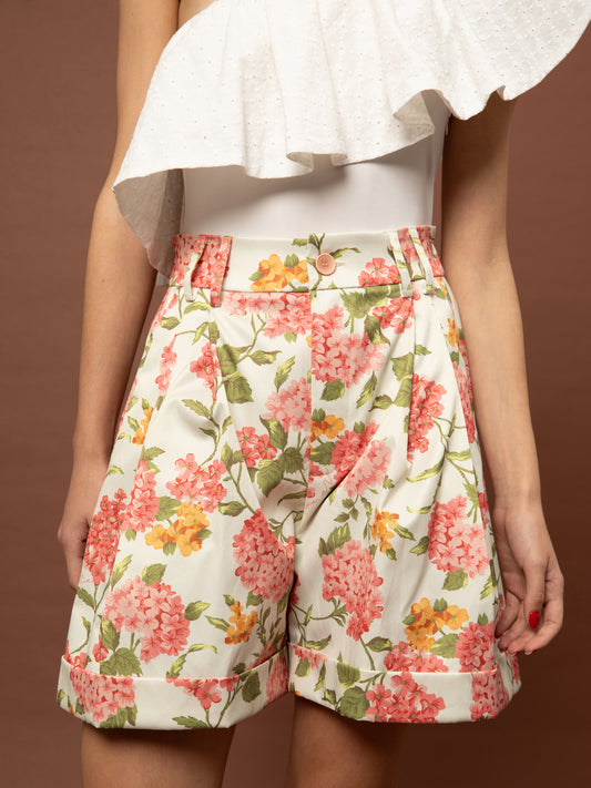 PLEATED SHORTS - ORTANSIES IVORY