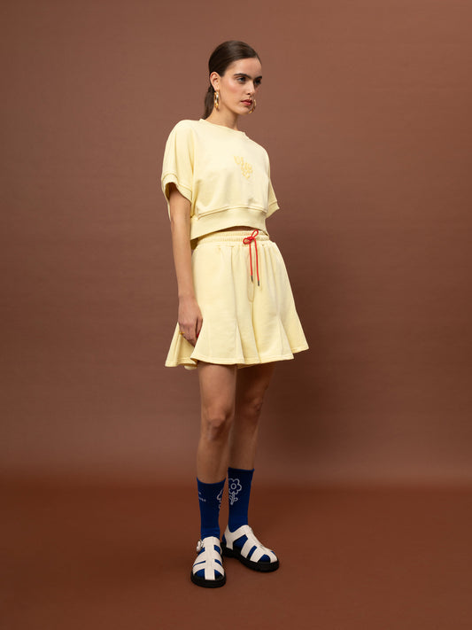 FLARED FUTTER SHORTS - YELLOW
