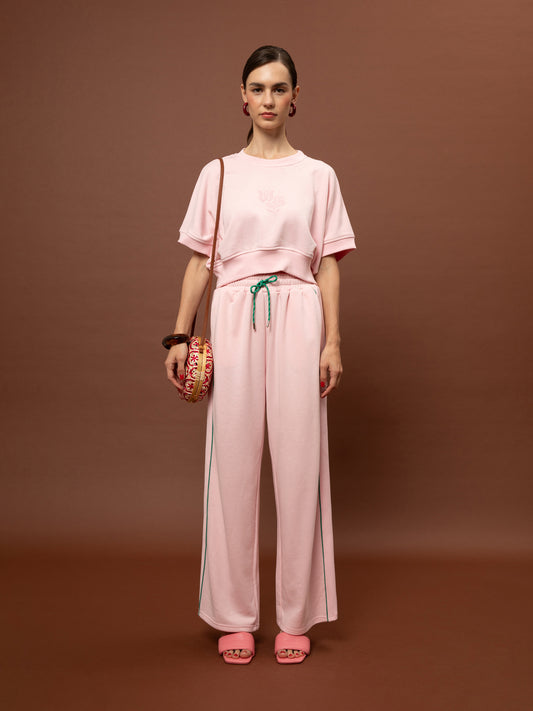 FUTTER TRACK PANTS - PINK