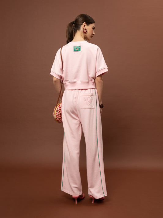 FUTTER TRACK PANTS - PINK