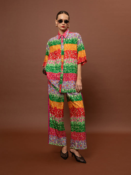 PAJAMA POPLIN PANTS - GARDEN