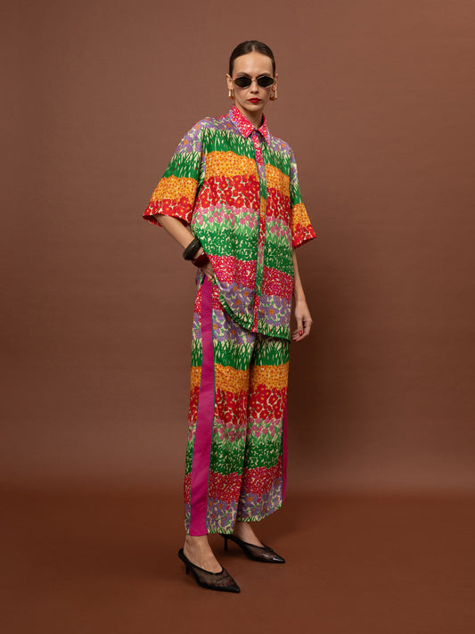 PAJAMA POPLIN SHIRT - GARDEN