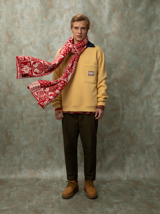 JACQUARD KNIT SCARF