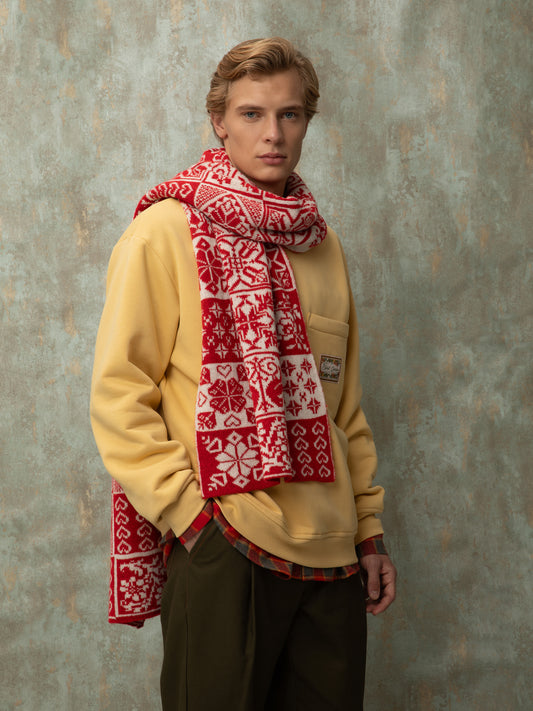 JACQUARD KNIT SCARF