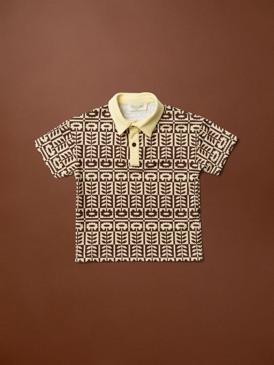 KIDS FUTTER POLO TOP - FOLK FLORAL
