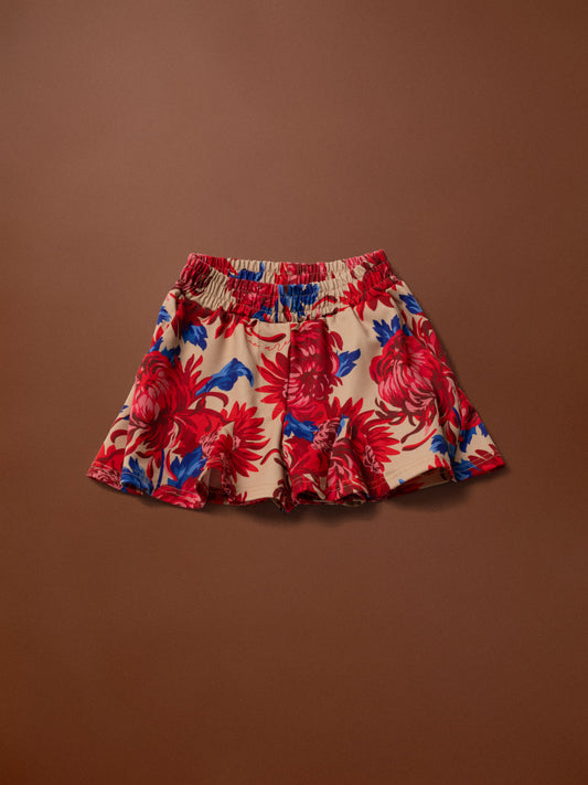 KIDS FLARED FUTTER SHORTS - CHRYSANTHEMA BEIGE